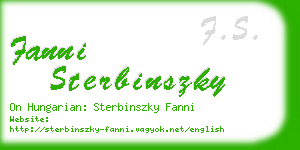 fanni sterbinszky business card
